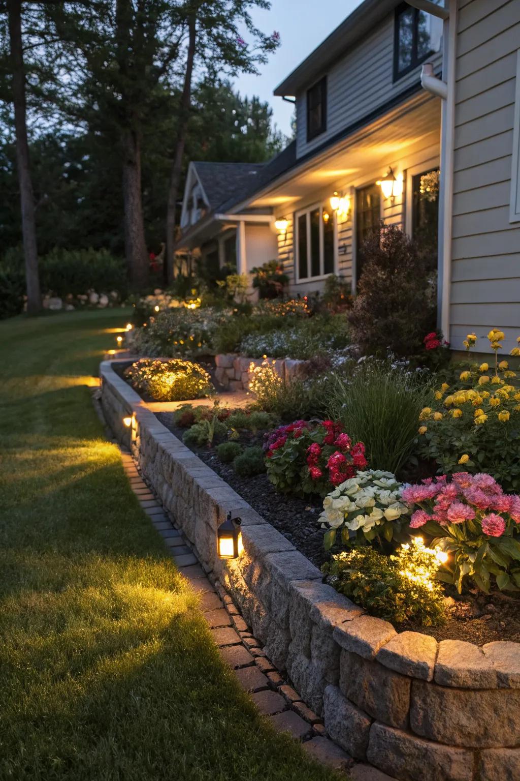 Lighting adds ambiance to your garden at night.