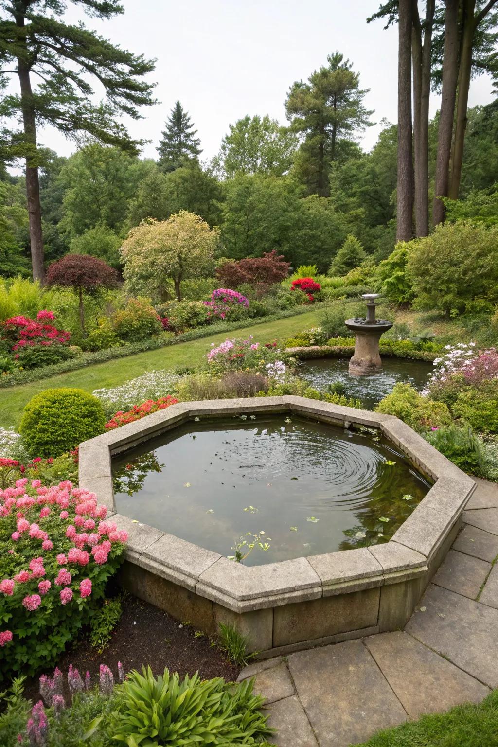 Unique shapes for a standout pond design.