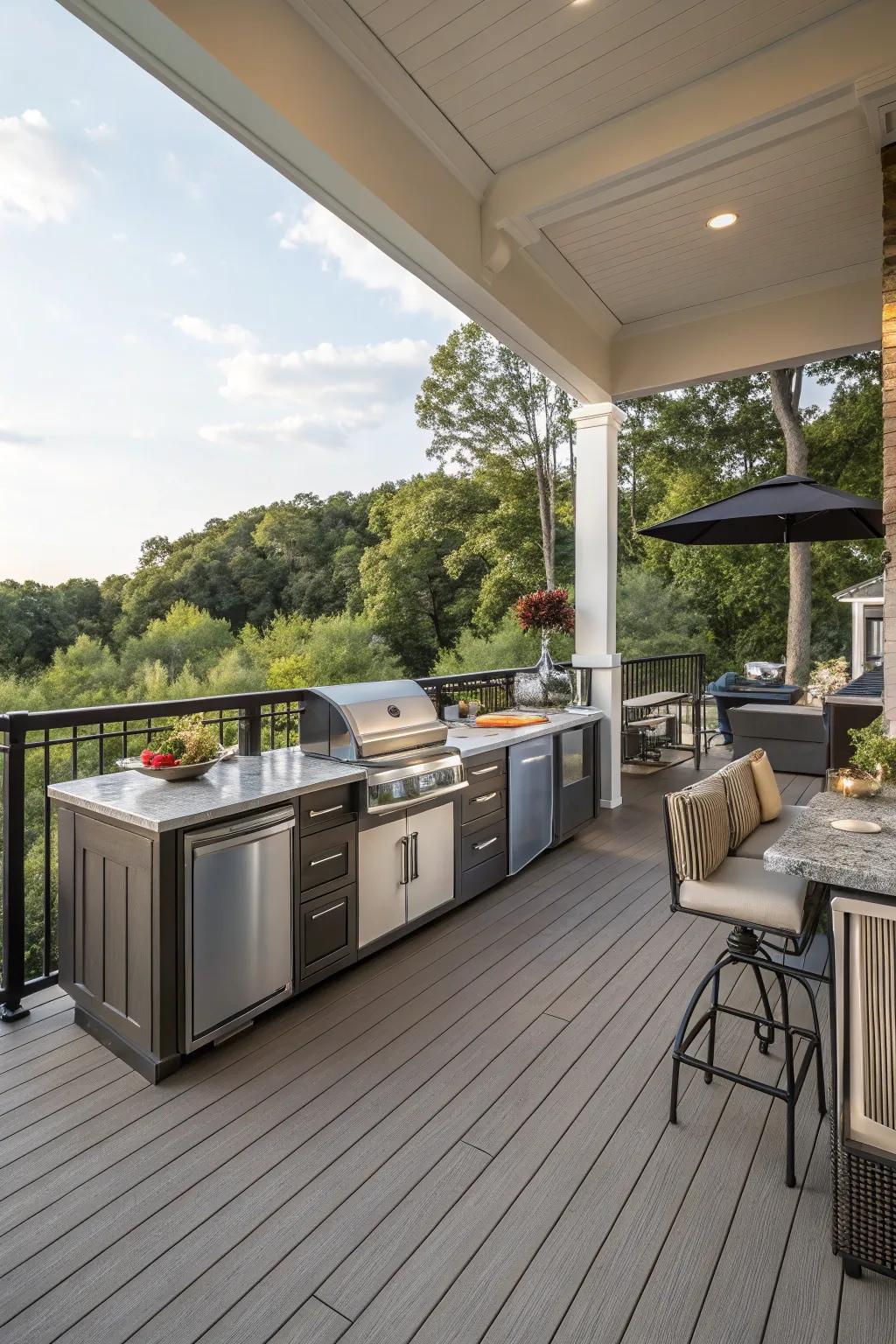Cook and entertain with a stylish outdoor kitchen.