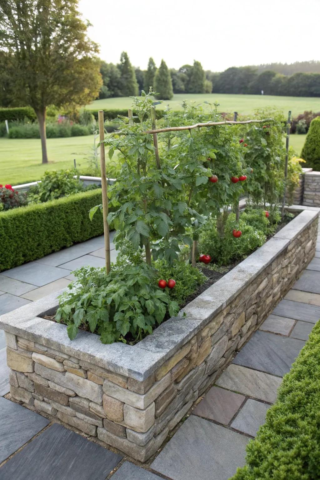 Stone and slate beds offer a touch of sophistication and durability.