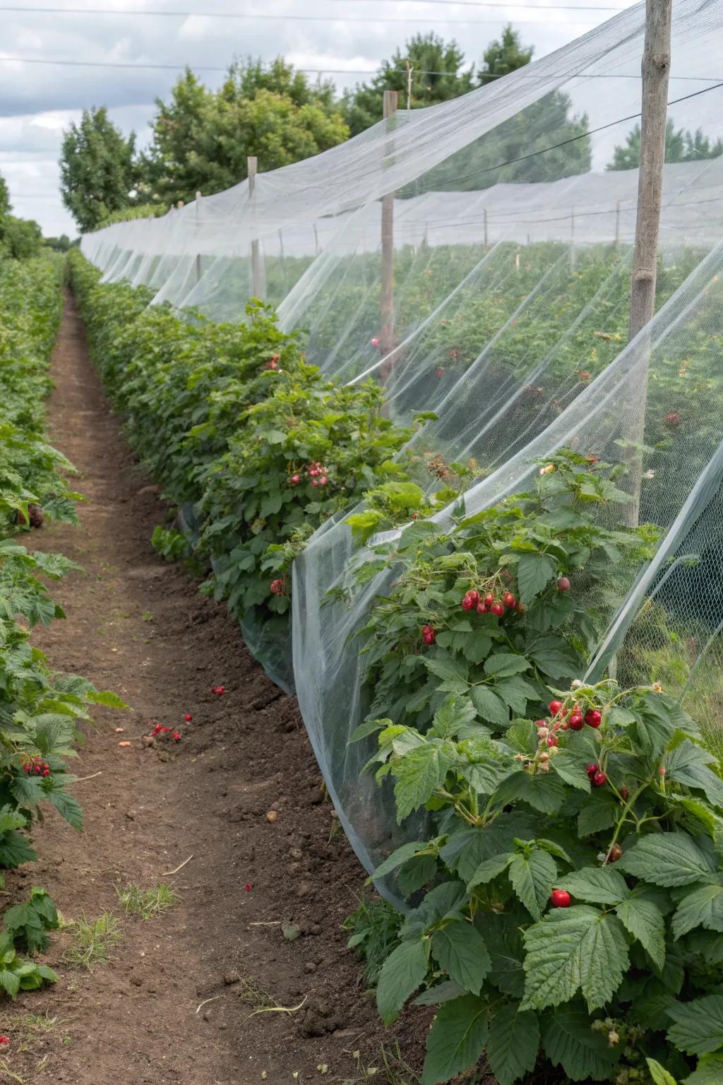 Protect your raspberries from birds with effective deterrents.