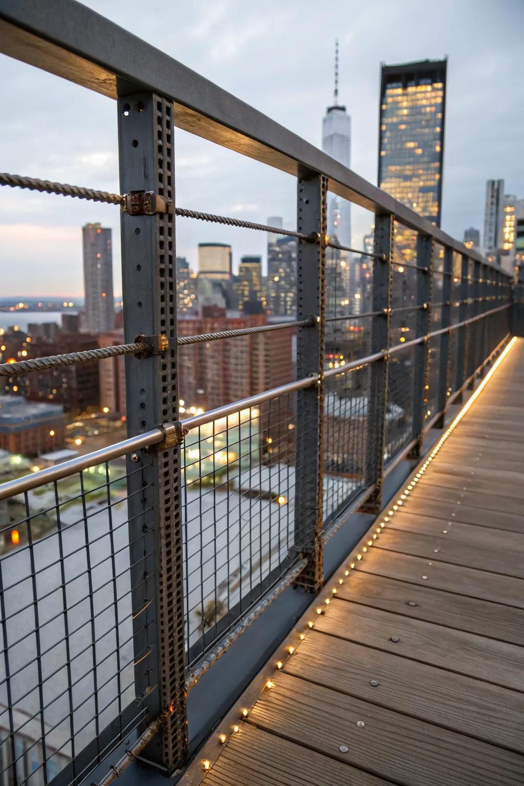Make a bold statement with rebar and metal panel railings.