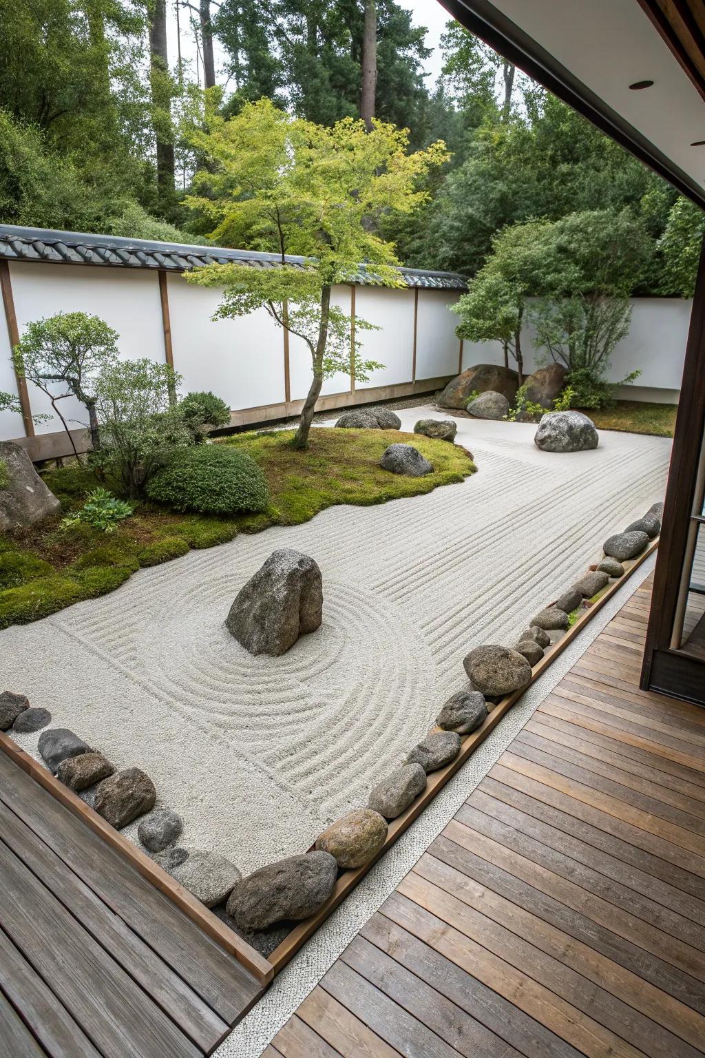Find peace with a Zen garden element on your deck.