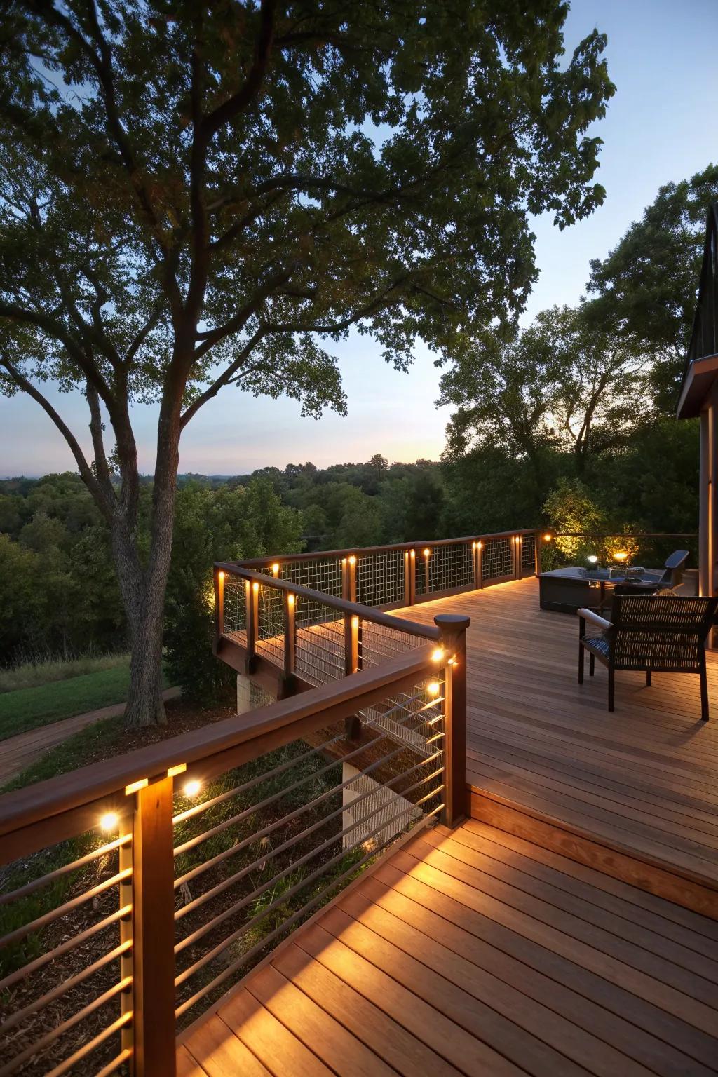 Light up the night with LED railing accents.