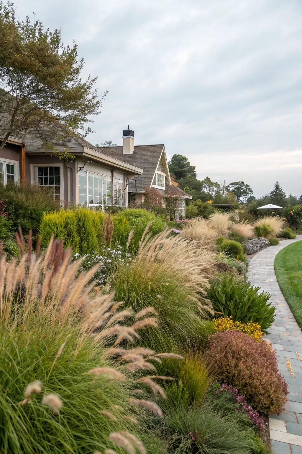 Ornamental grasses bring texture and charm.