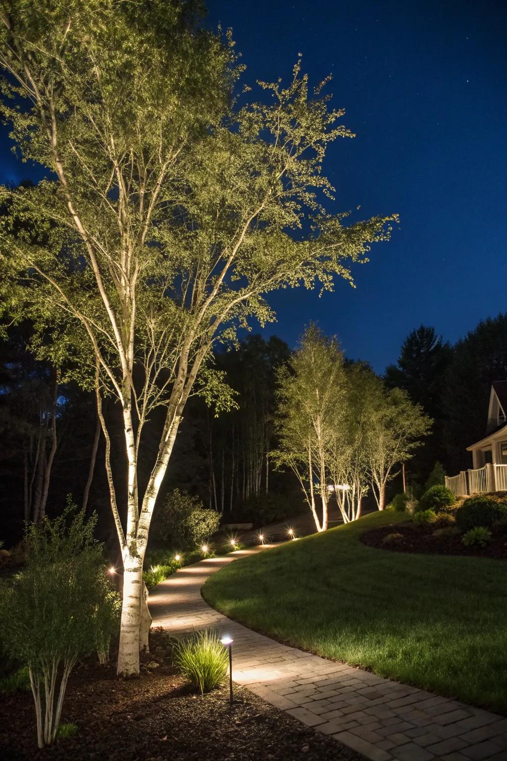 Transform your garden with dramatic night lighting.
