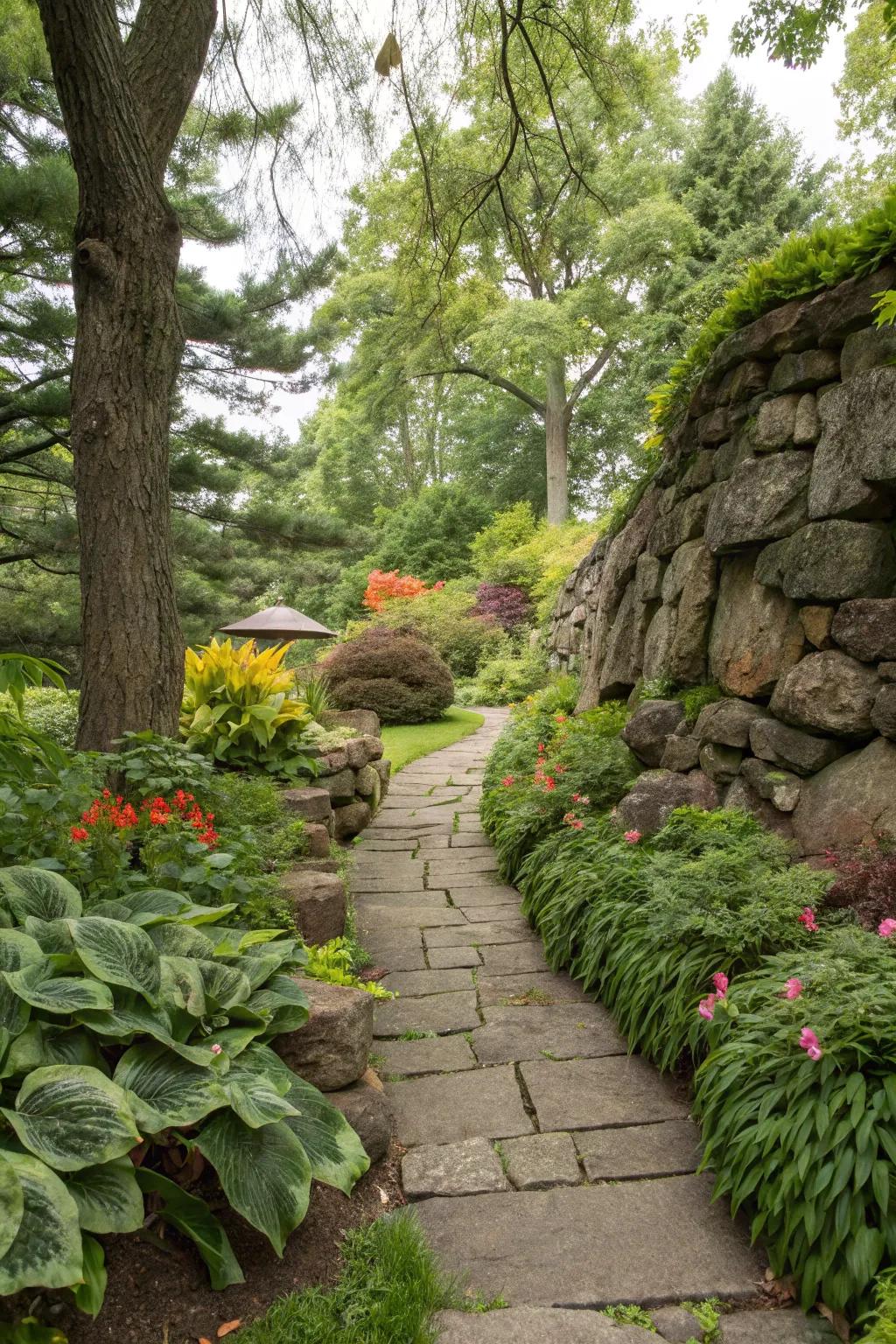 Rock walls serve as effective and natural windbreaks.