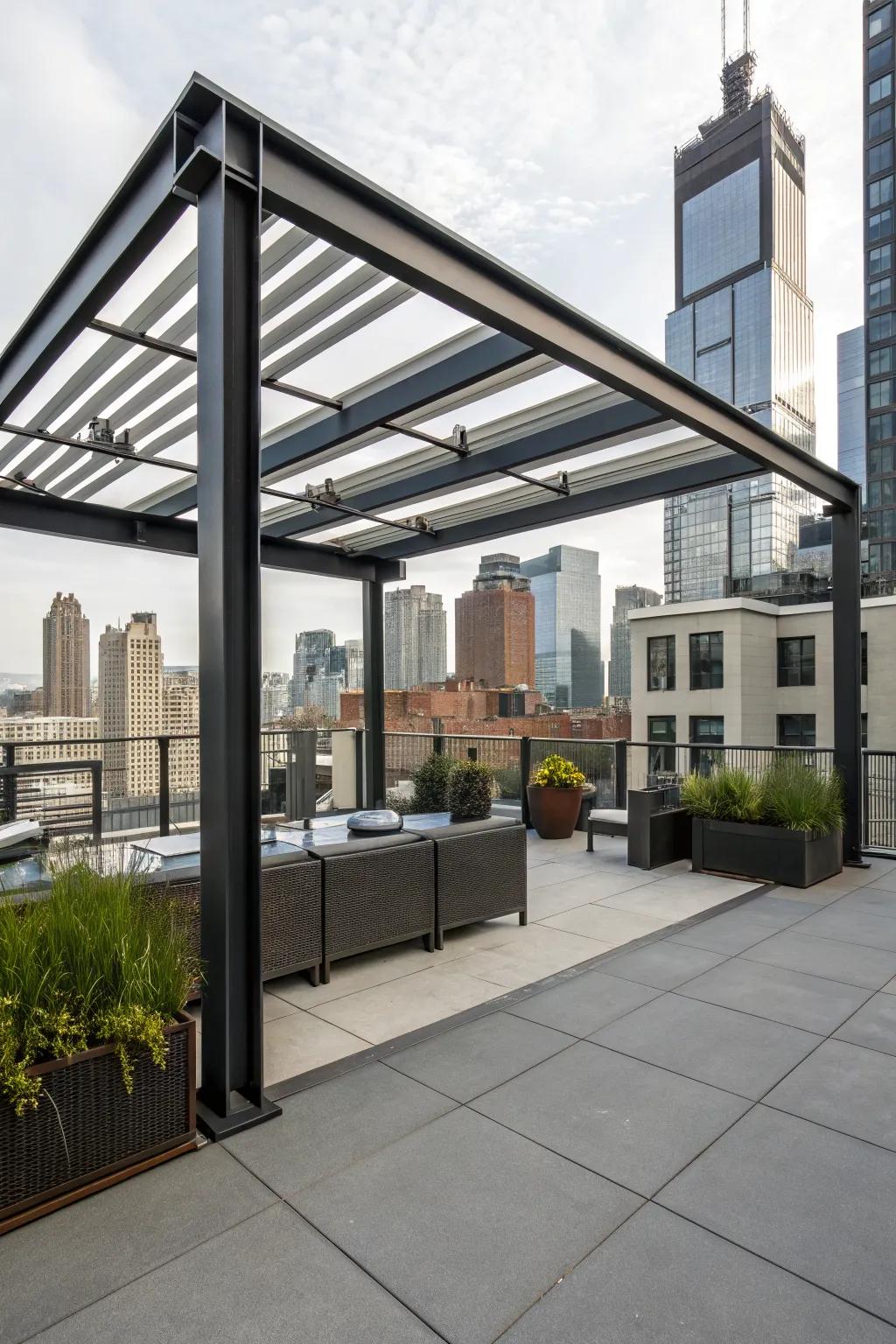 Steel structures offer durability and an industrial edge.