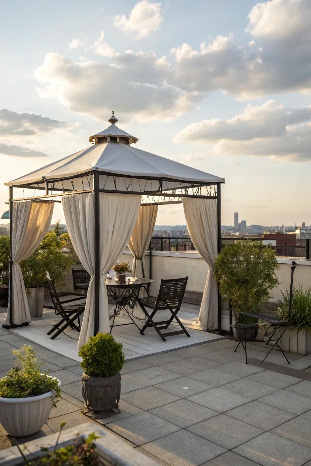Enjoy flexibility and comfort with a pop-up gazebo.