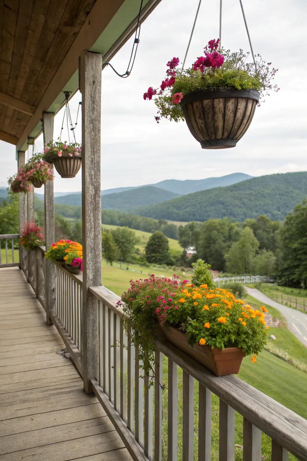Hanging plant holders bring nature closer to your porch.