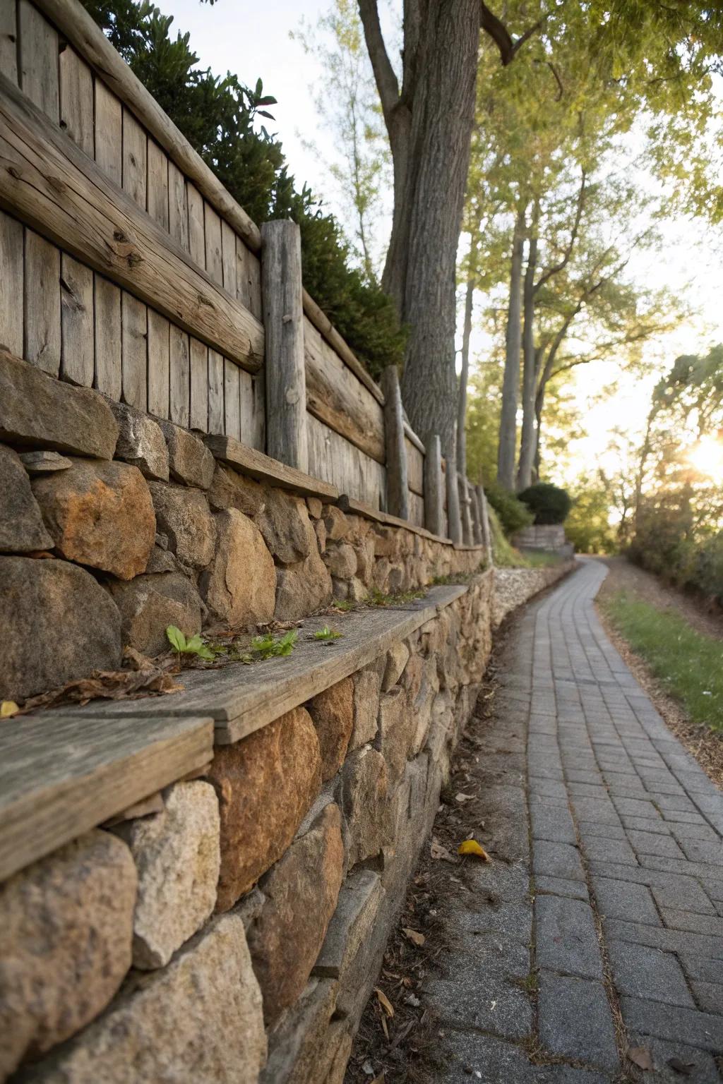 Striking visual interest with mixed textures.