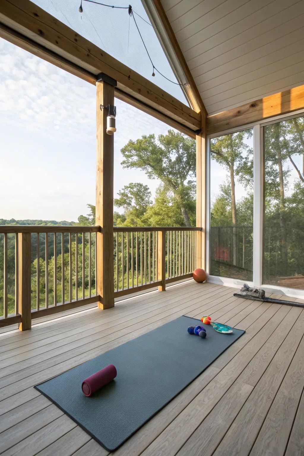 A refreshing outdoor fitness zone.