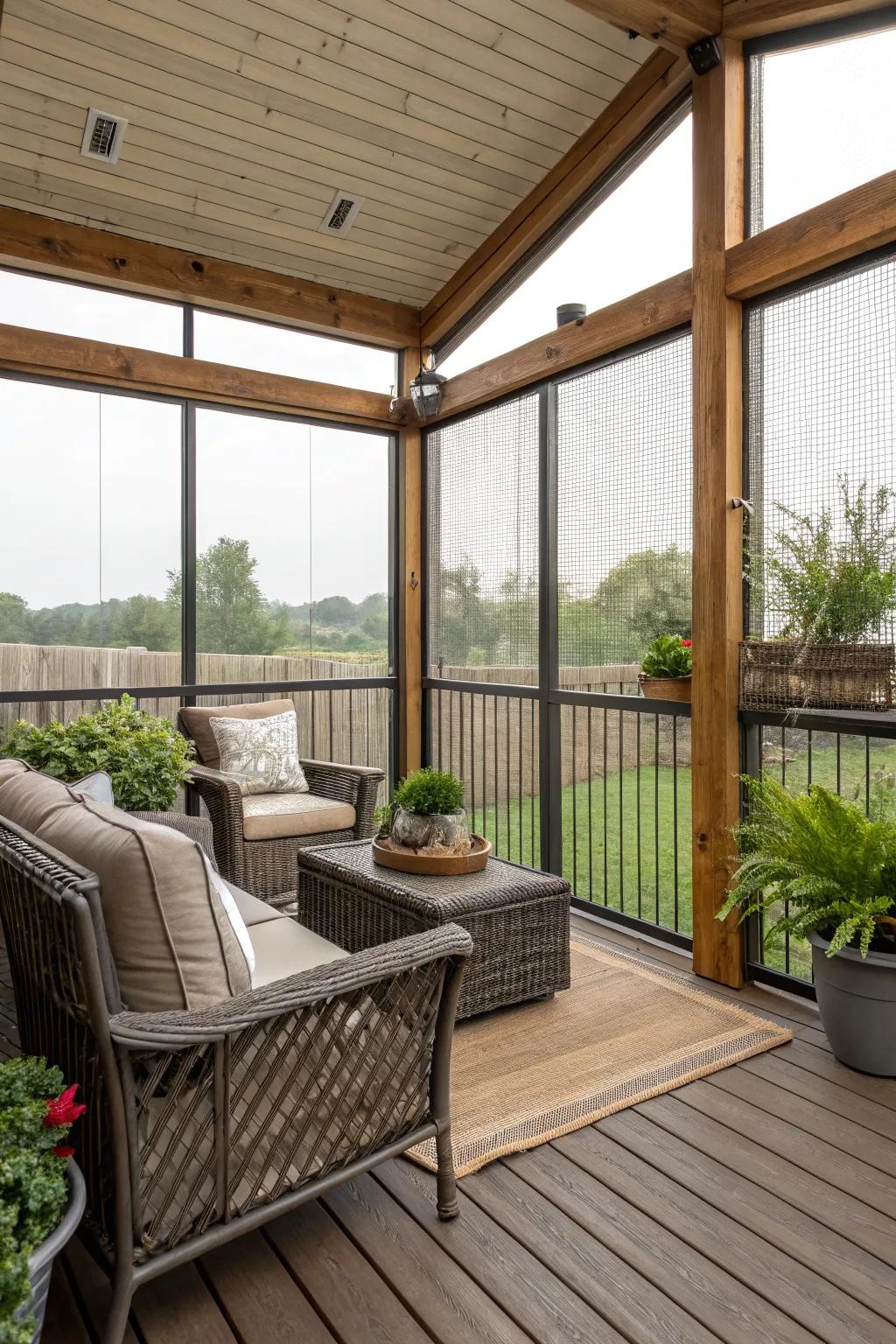 Mixing materials adds character and depth to your patio design.