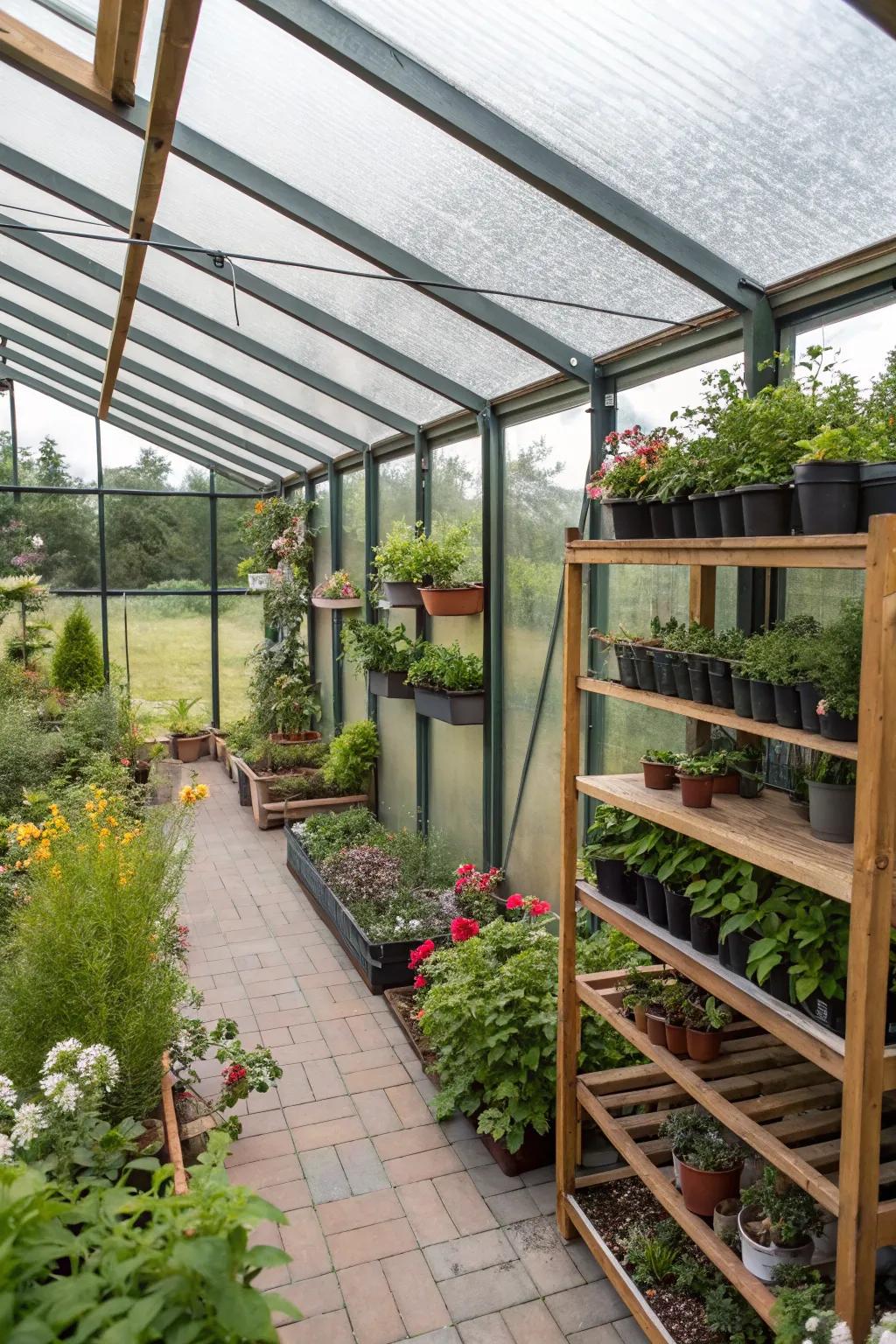 A mini greenhouse pergola for the avid gardener.