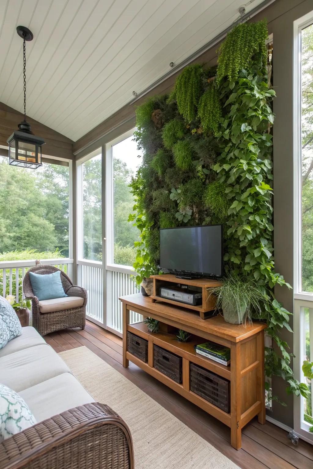 Incorporate nature with a vertical garden on your porch.