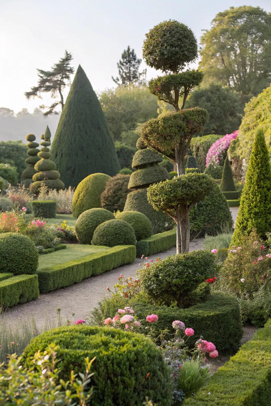 Sculptural plant forms adding visual intrigue and elegance.