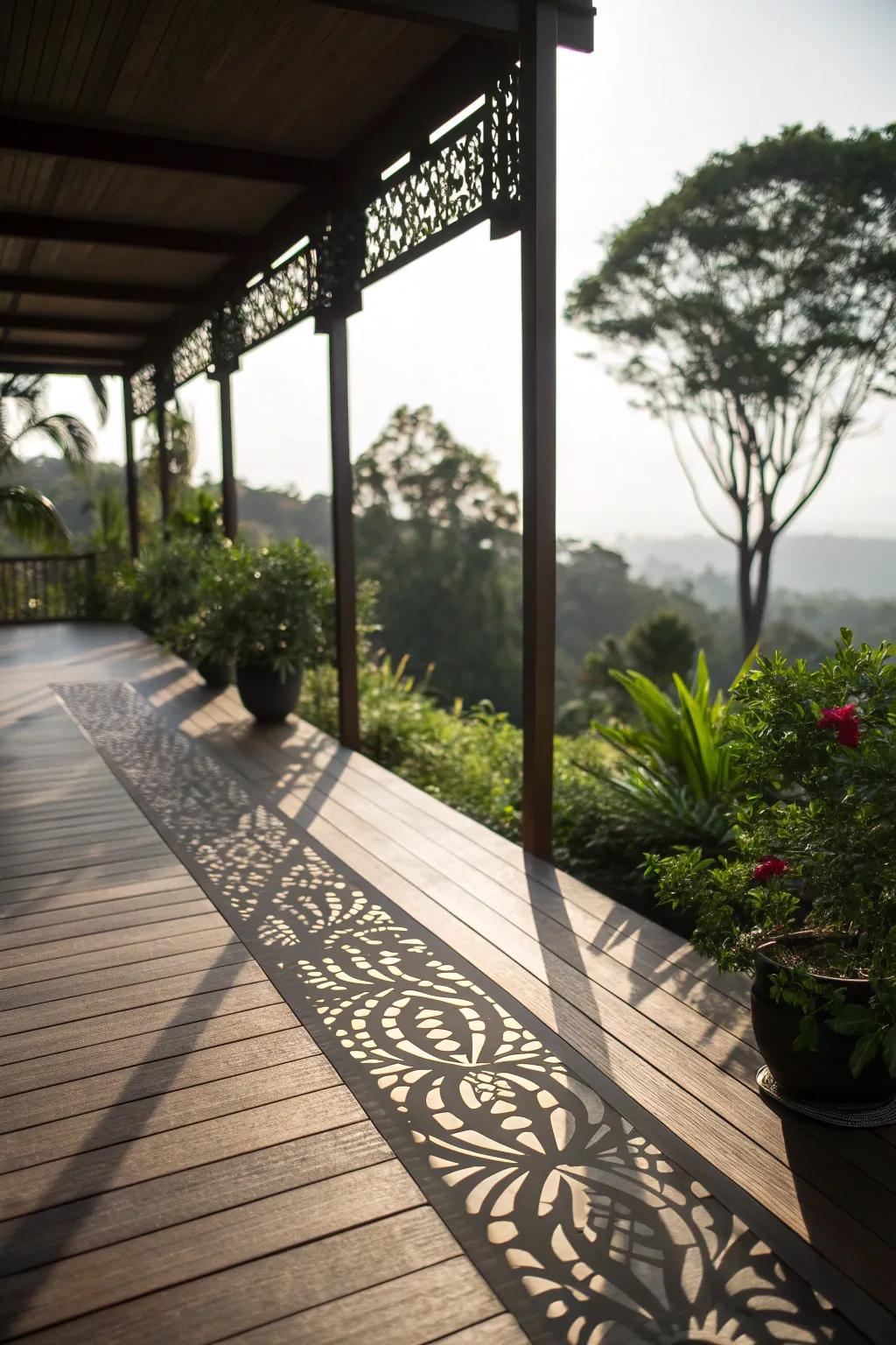 Shade panels add artistic flair and protection to your deck.