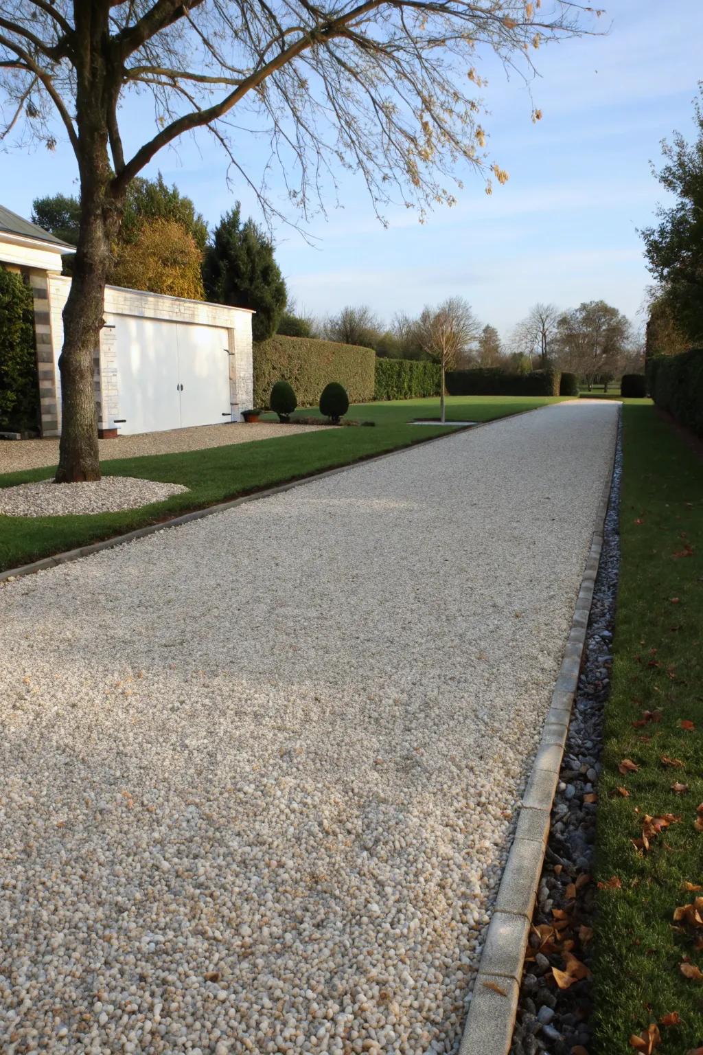Gravel is a practical temporary solution for driveway improvement.