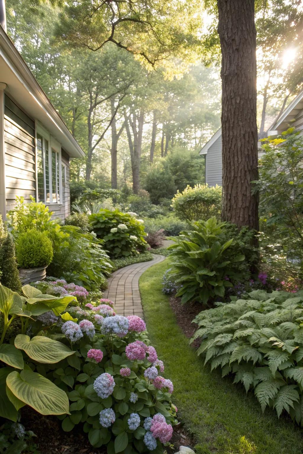 Shade gardens thrive in low light, turning shady spots into vibrant areas.