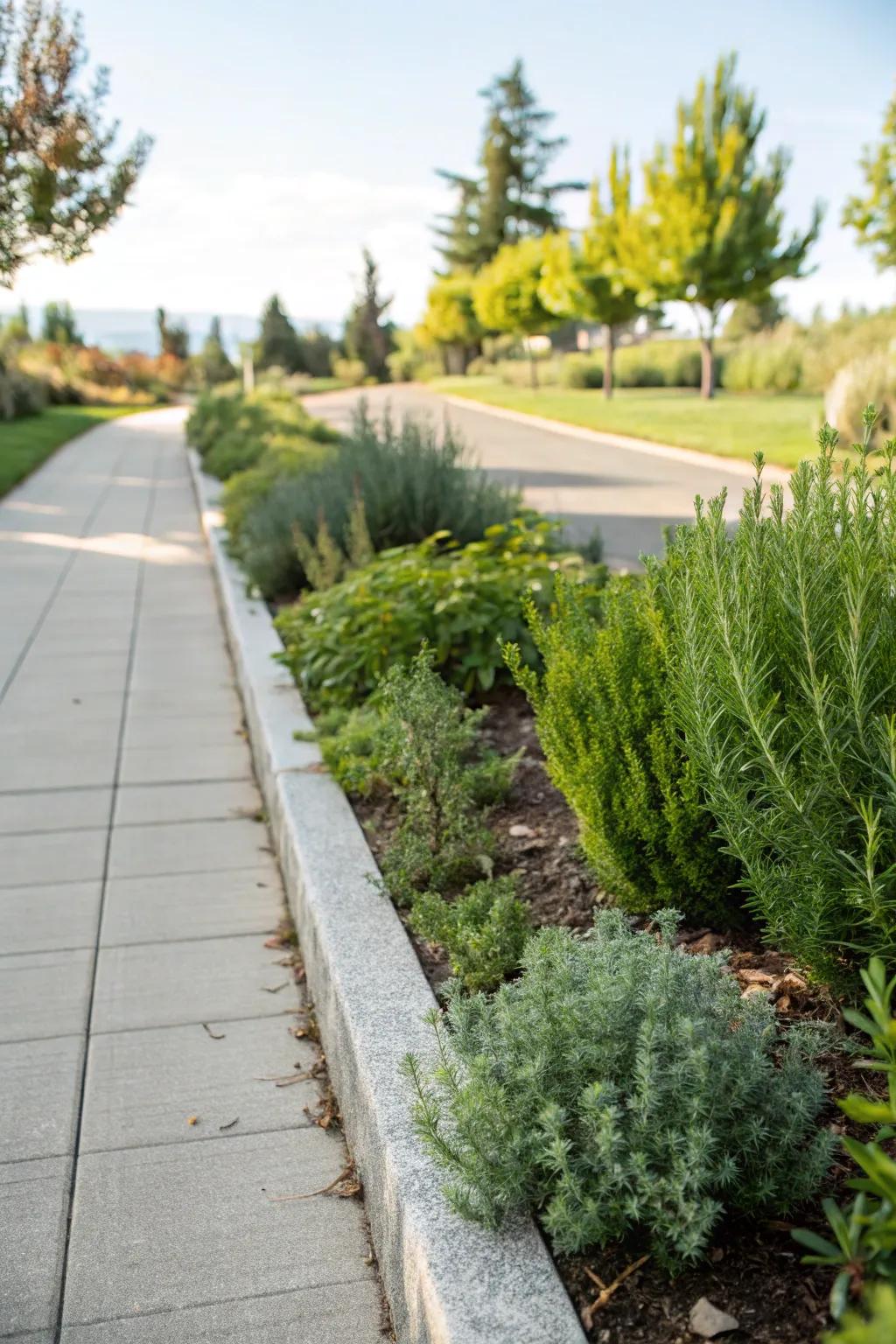 Herb gardens offer fragrance and flavor.