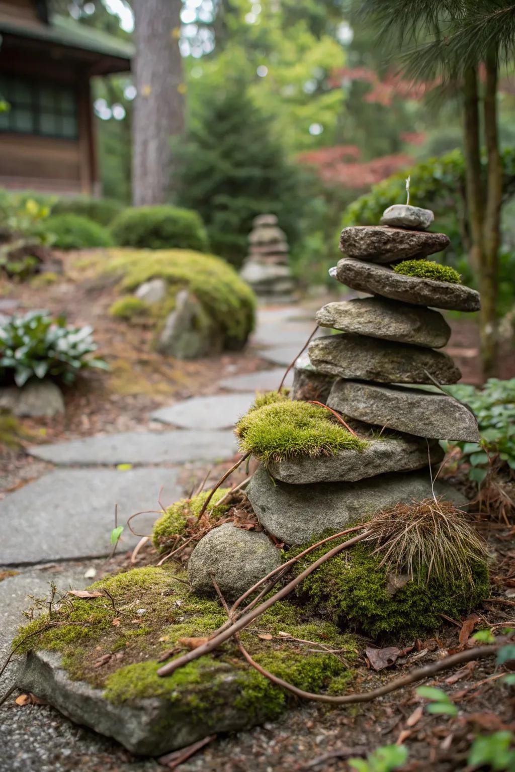 A natural stone stack bug hotel for ground-dwelling bugs.