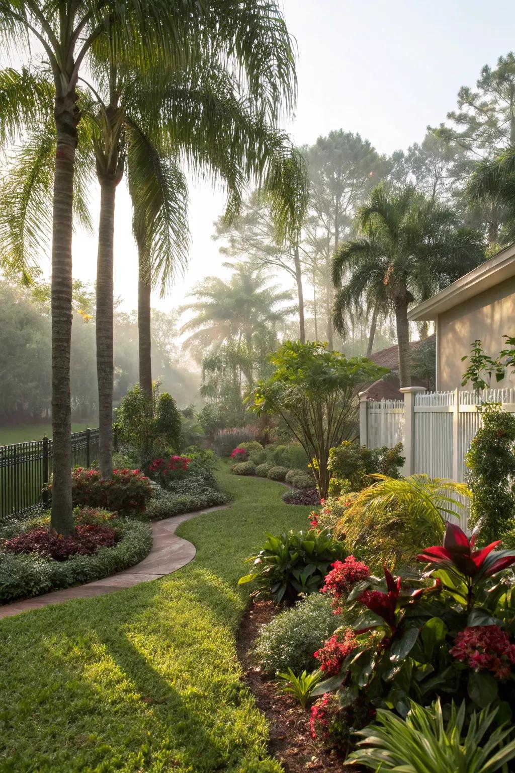 Varying plant heights add depth and visual interest.