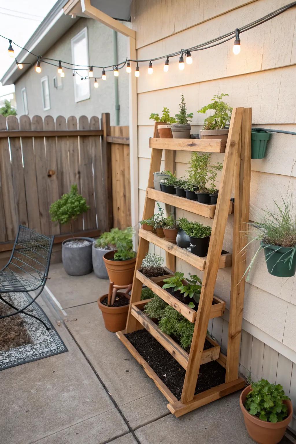 DIY plant shelves showcase your greenery beautifully.