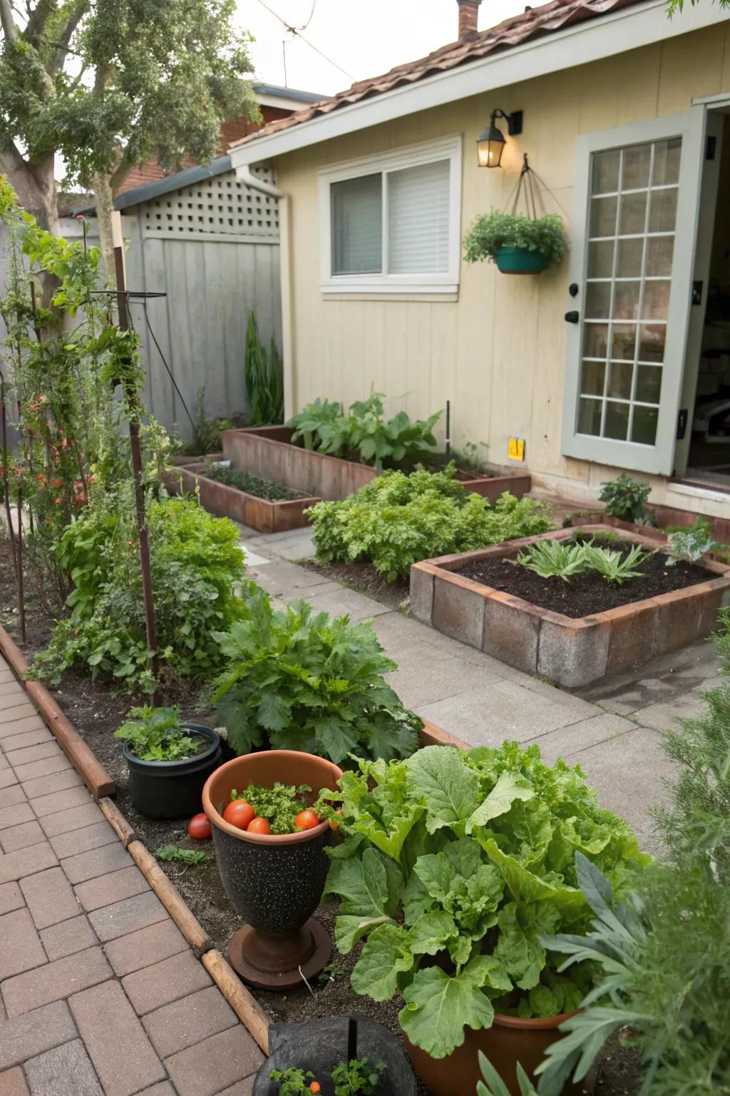Edible landscaping combines beauty with utility.