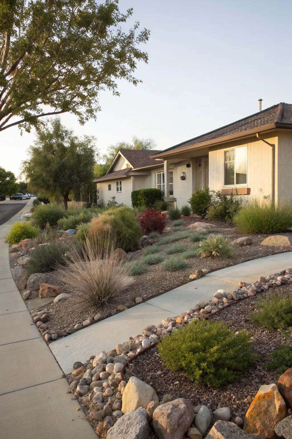 A bioswale manages water beautifully.