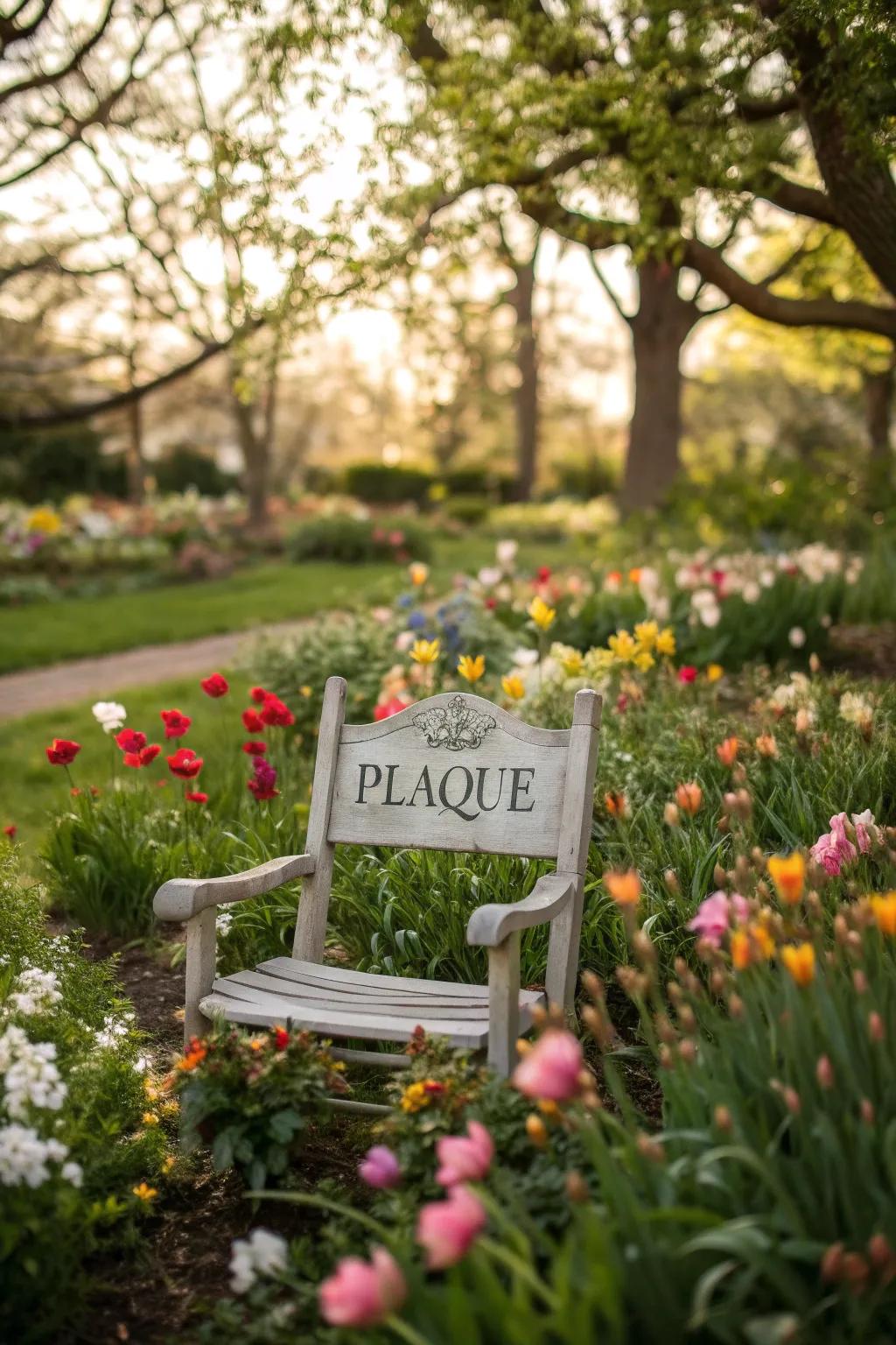 A dedicated chair with heartfelt inscription.