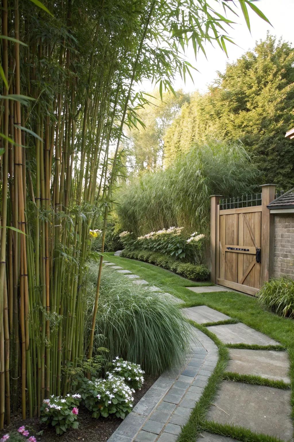 Natural privacy screens create a secluded sanctuary.
