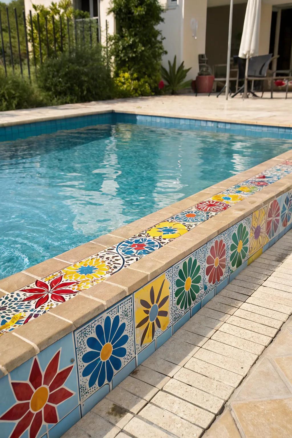 Tile accents bring color and texture to splash pools.
