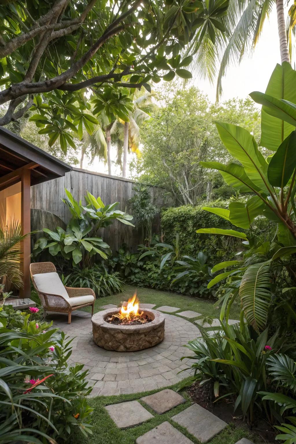 A fire element adds warmth and evening charm.