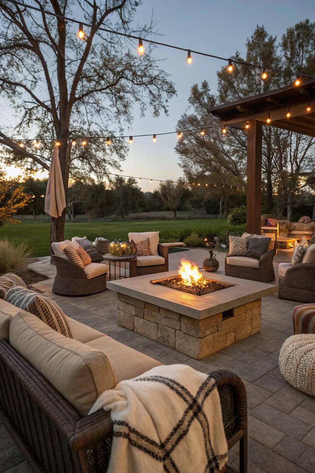 A welcoming fire pit area for warm, memorable evenings.