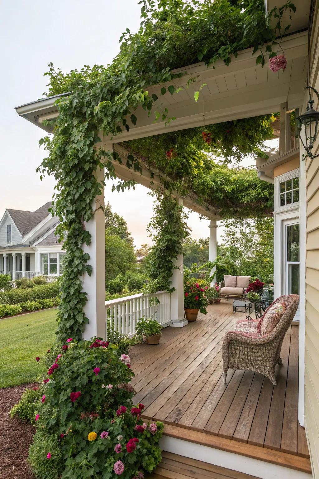 Pergolas offer shade and elegance.