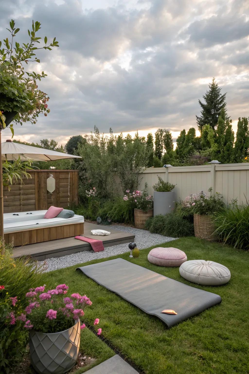 A meditation space enhances relaxation and mindfulness.