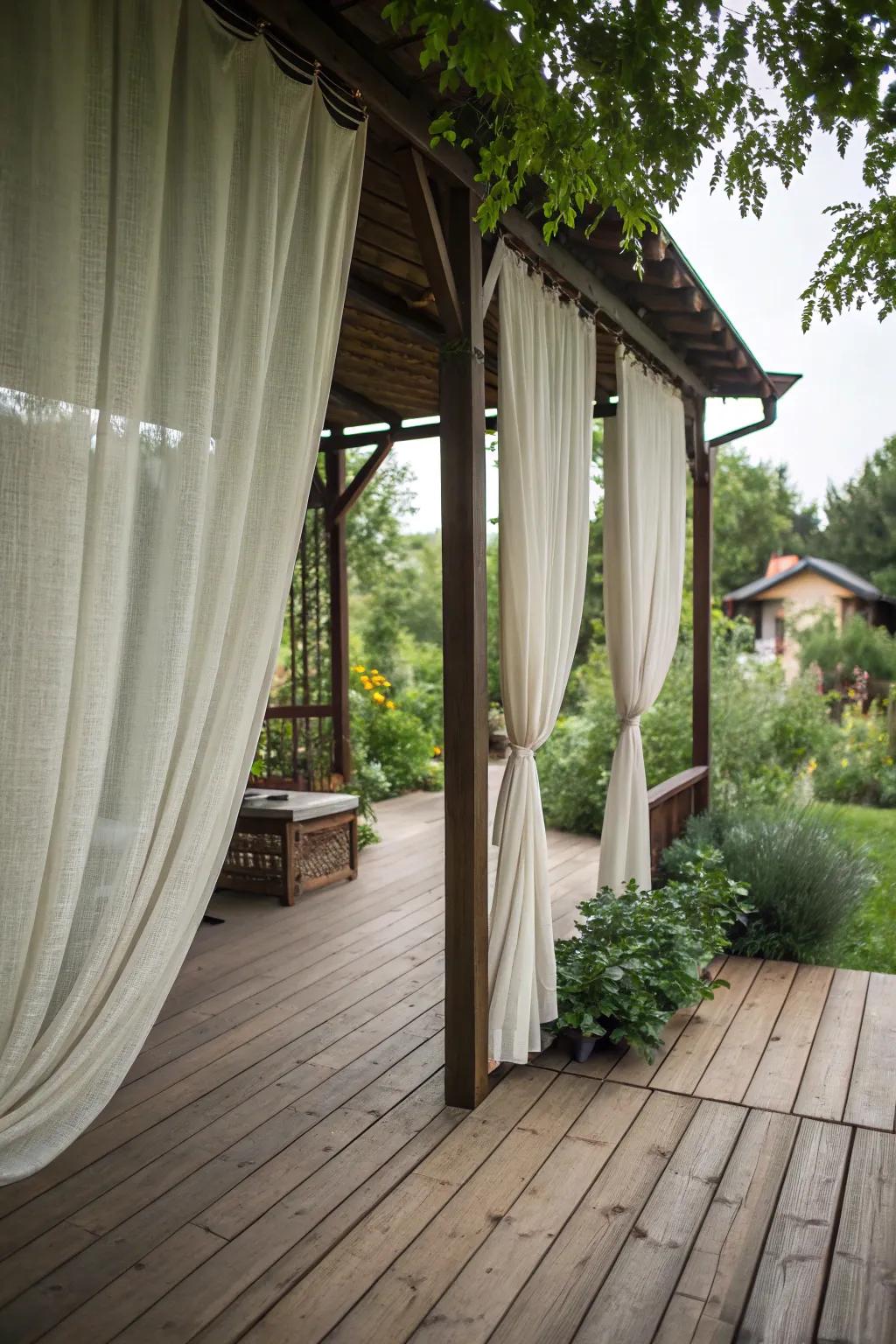 Outdoor curtains offer privacy and elegance to your deck.