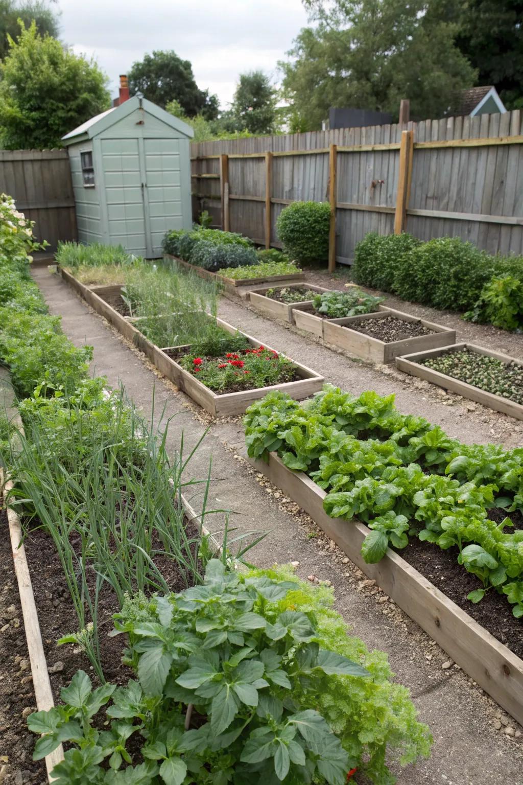 Kitchen gardens provide fresh produce and a connection to nature.