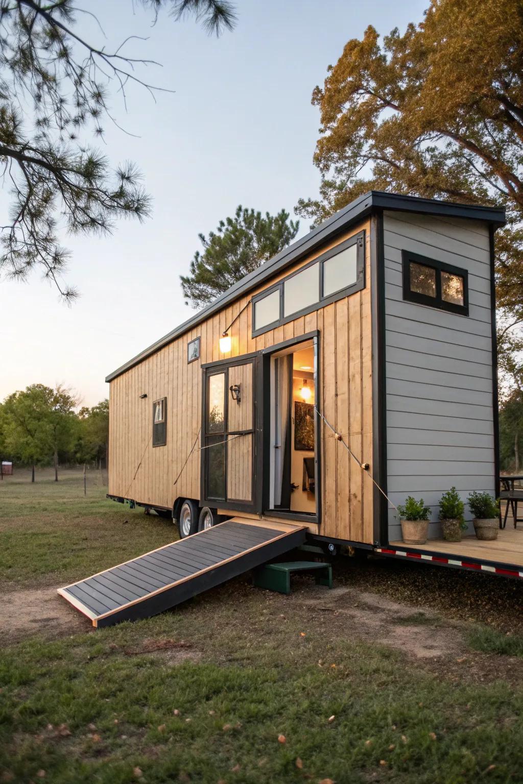 A folding deck provides flexibility and space-saving benefits.