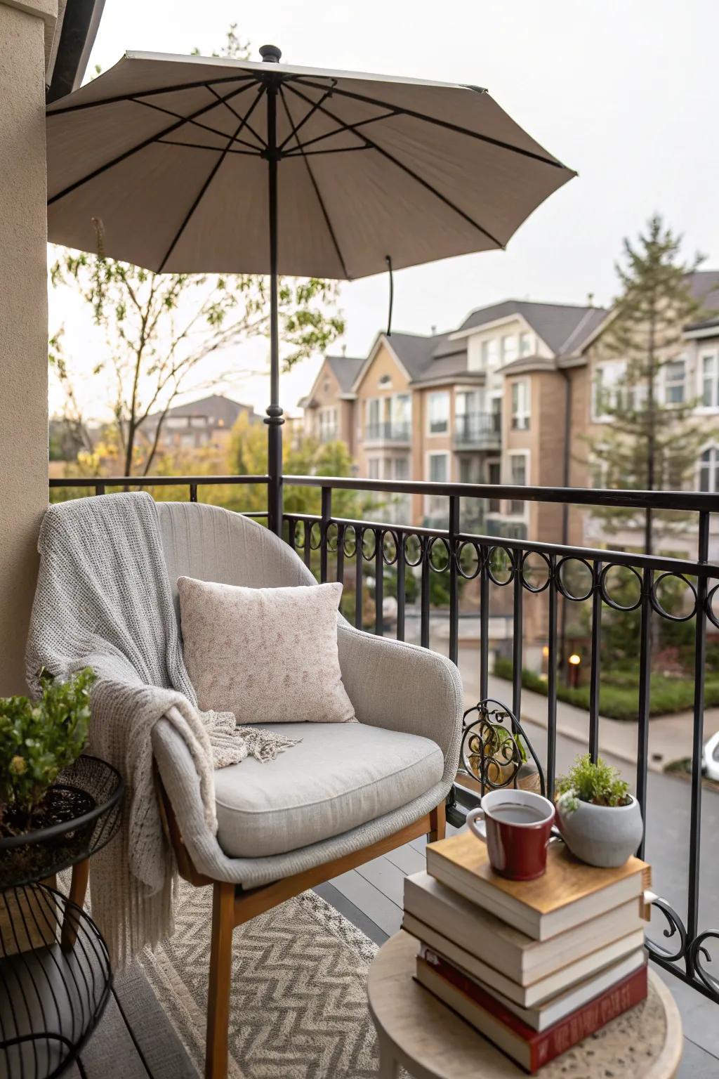 Cozy reading nook for book lovers.