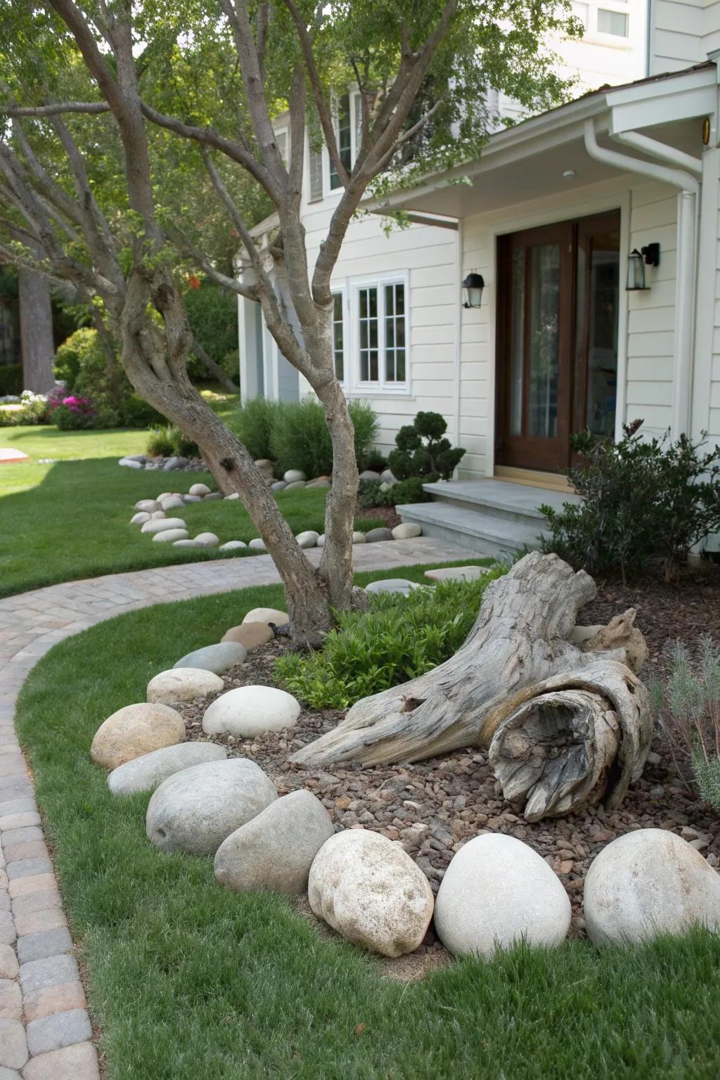 Sculptural elements add artistic flair to your landscape.