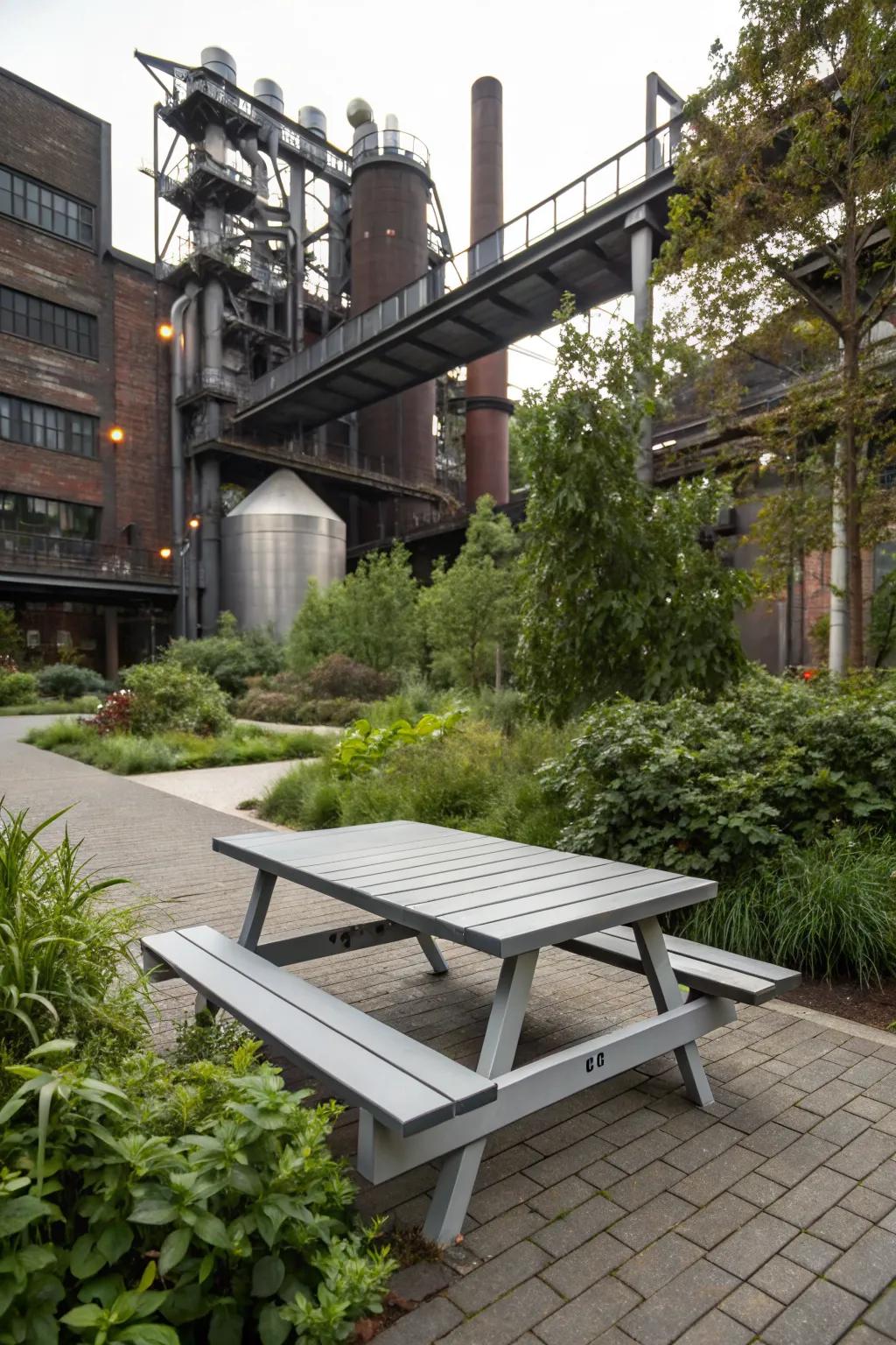 Metallic grays give your table an industrial chic vibe.