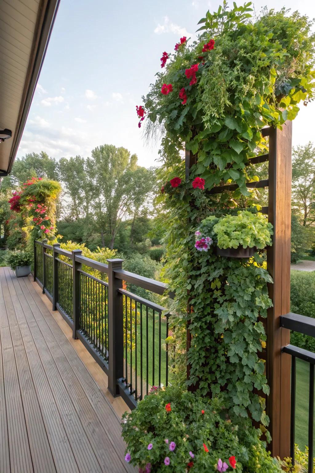 Vertical garden railings turning nature into art.