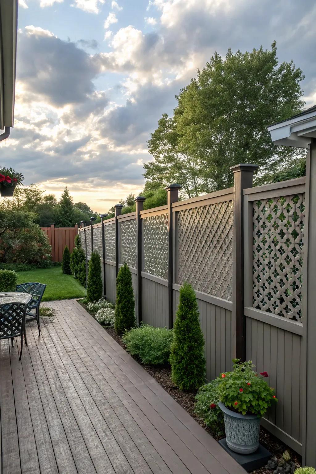 Privacy screens offer both beauty and discretion.