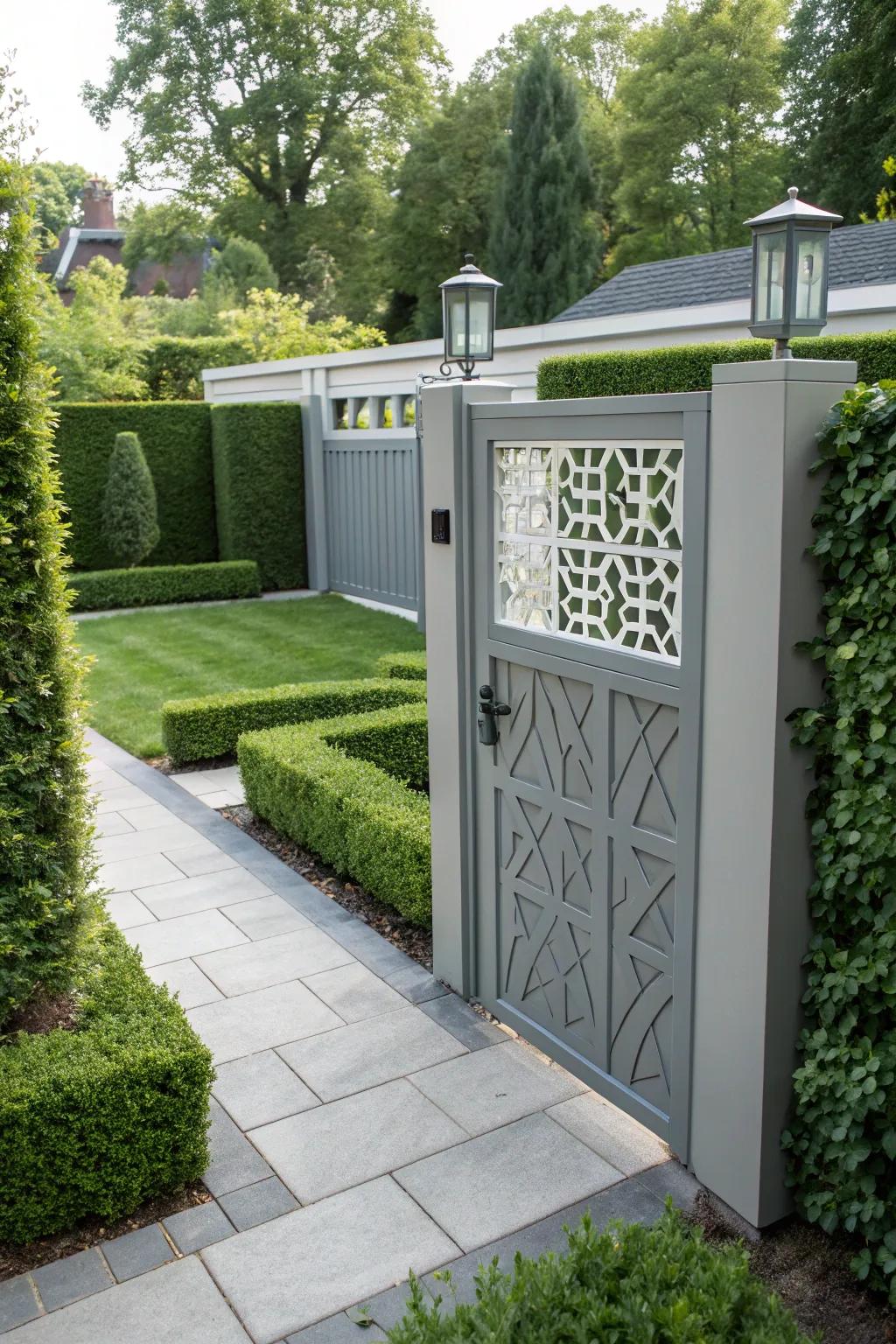 Stand out with a geometric-patterned gate.