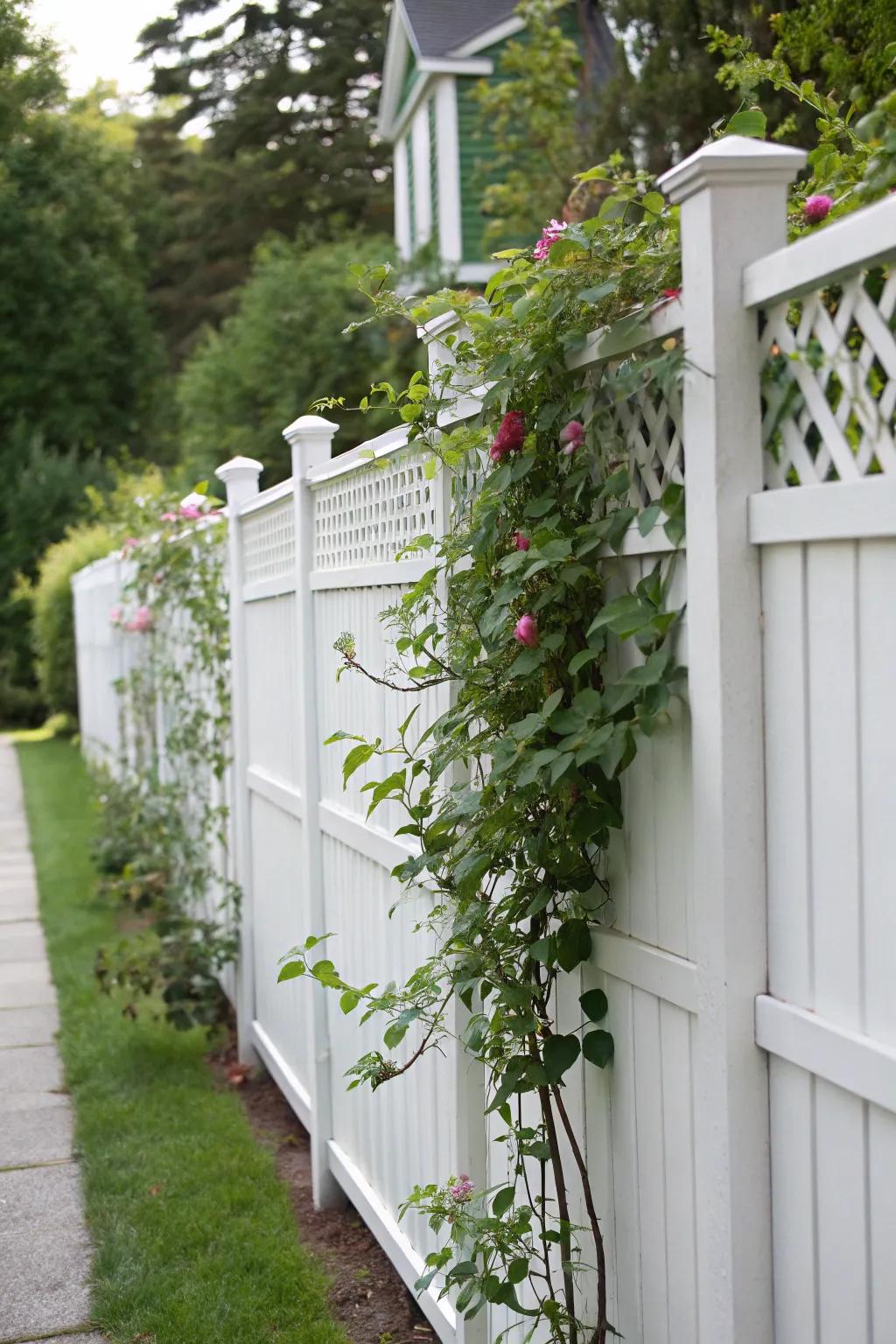 Add elegance with a fence featuring a trellis.