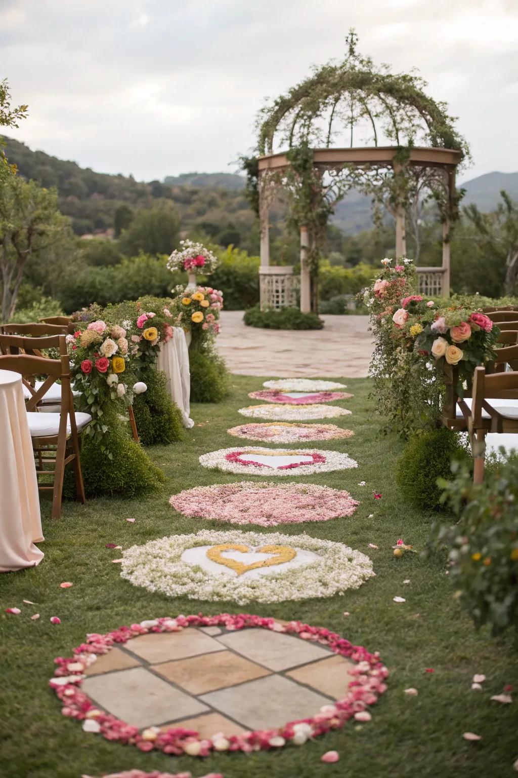 Vintage charm with pressed flower decorations.