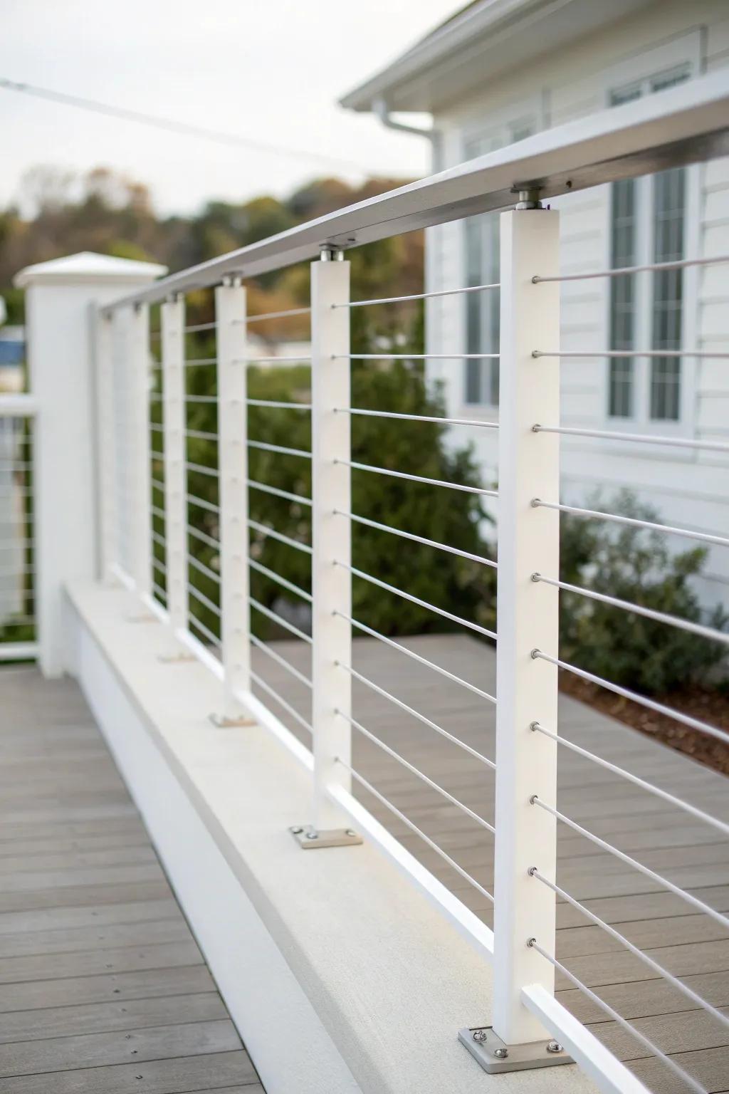 Cable railings offer a modern and open look.