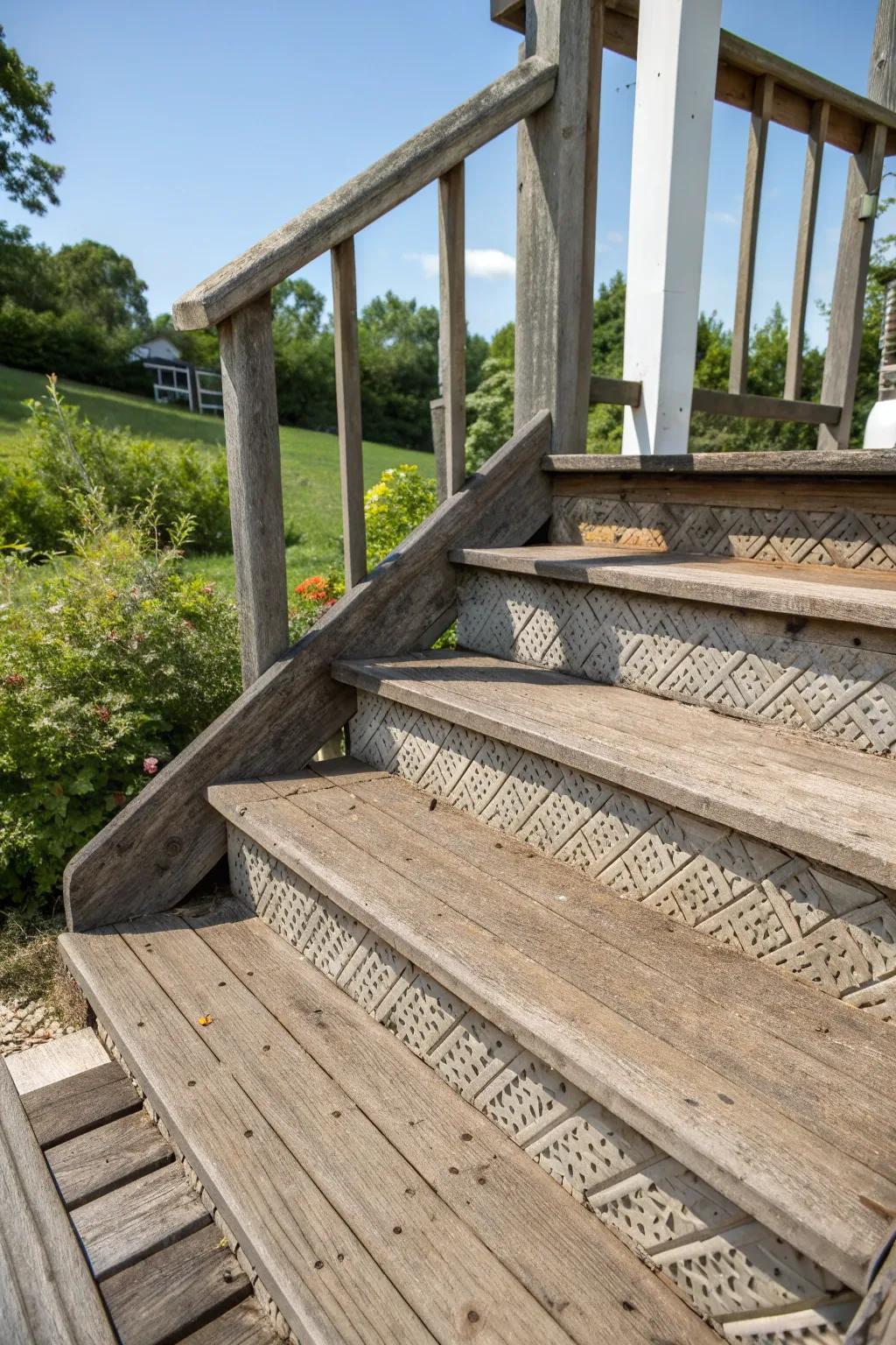Textured treads enhance both safety and style.