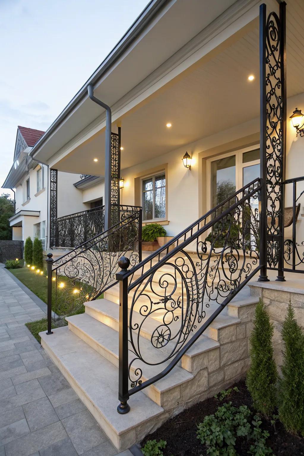 Get edgy with dynamic angled railings.